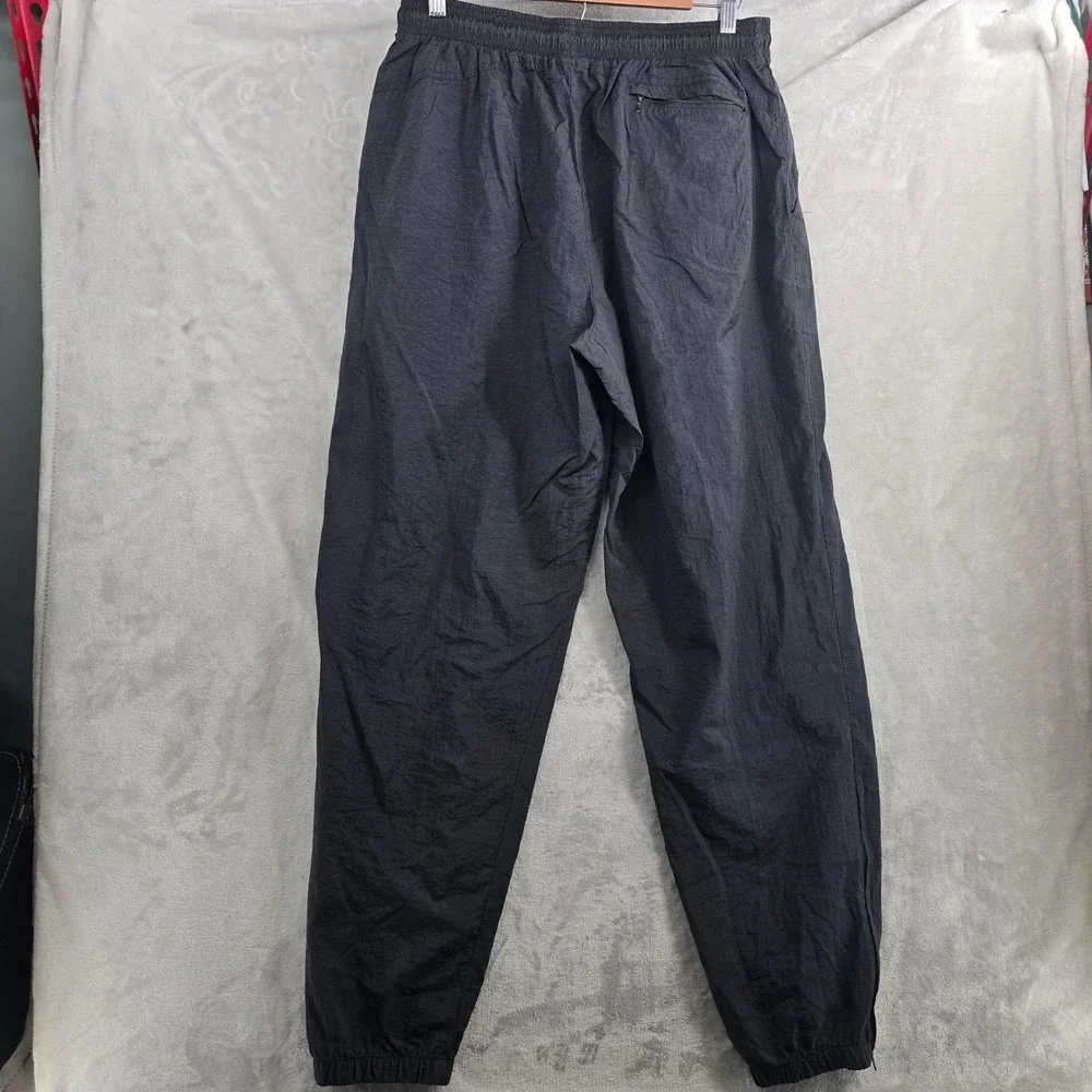 Vtg Nike Size XL Track Pants Black Nylon Joggers Elastic‎ Waist Logo